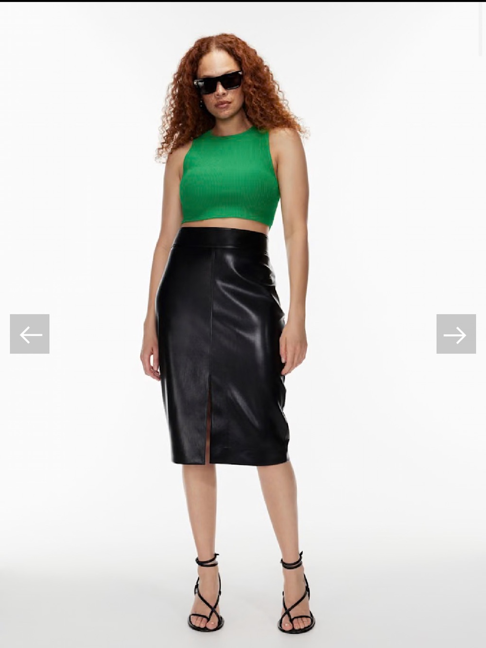 BABATON Ribbed Cropped Racerback Tank Top Women’s XS Green